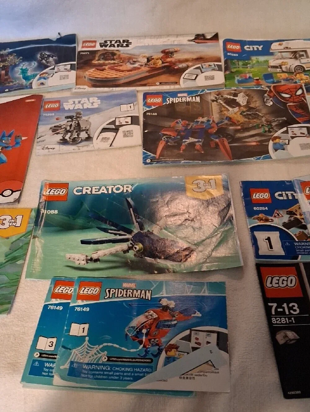 LEGO Instruction Manual Lot - Blue, White, Red Covers